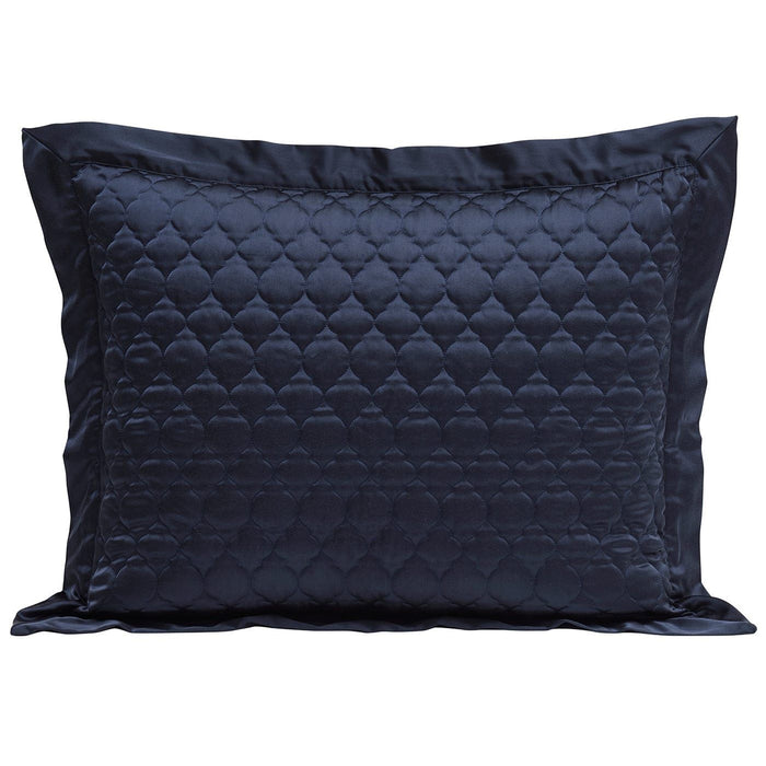 High Shine Satin - 21" x 27" Quatrefoil Quilt Pillow Sham Set (Set of 2) - Navy