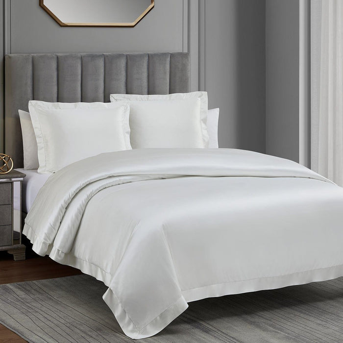 High Shine Satin - Queen Duvet Cover Set (Set of 3) - White