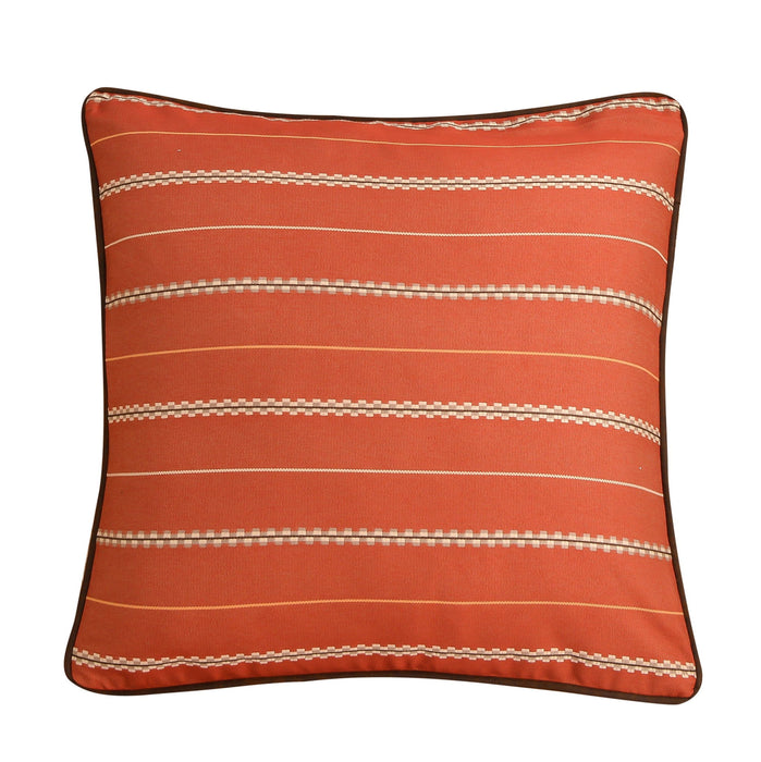 Carter - Stripe Euro Sham - Rustic Orange / Brown