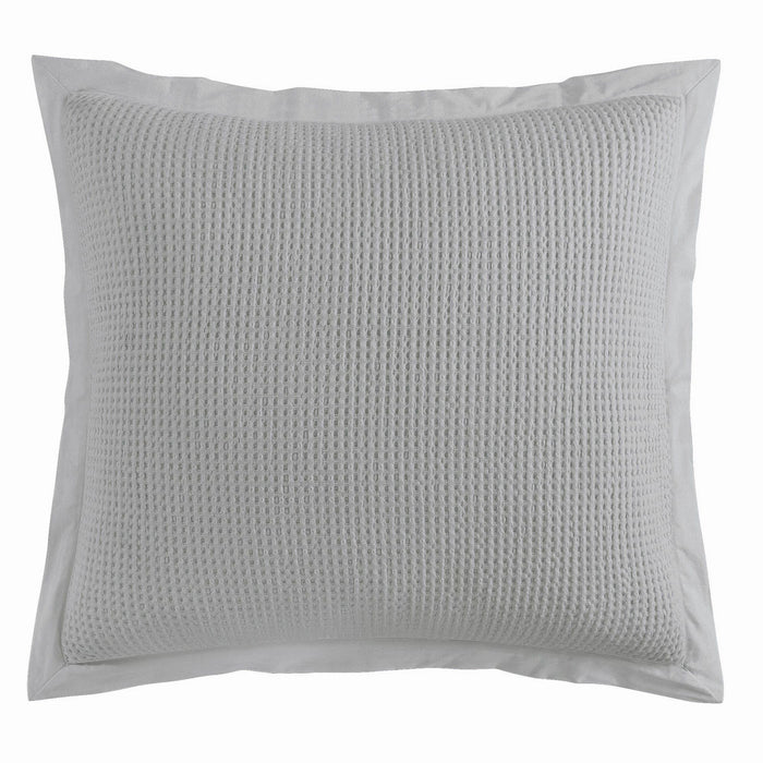 Stonewashed Cotton Waffle Weave - Euro Sham - Gray