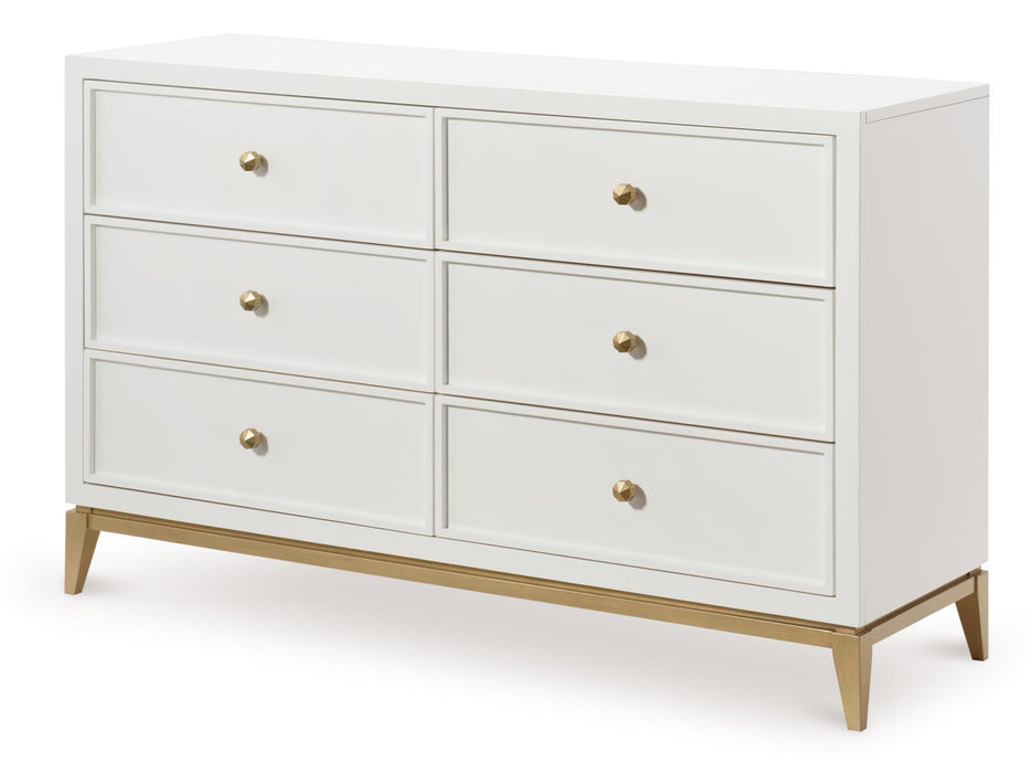 Chelsea by Rachael Ray - Dresser - White With Gold Accents