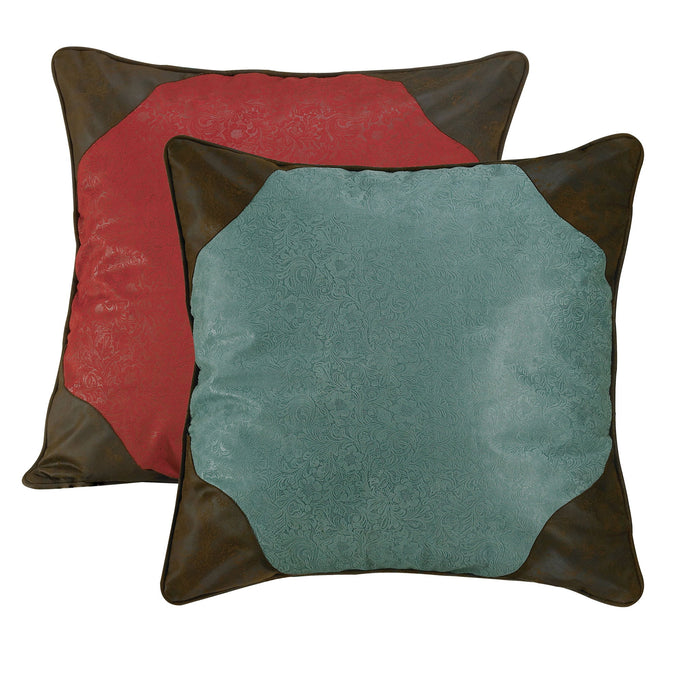Cheyenne - Reversible Euro Sham - Red / Turquoise