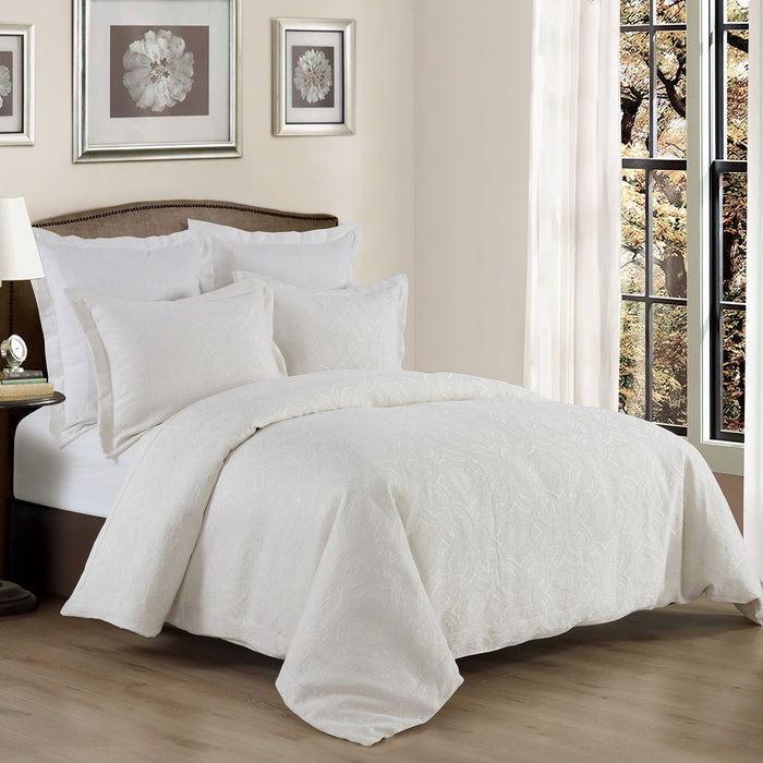 Matelasse - Queen Duvet Cover Set (Set of 3) - Ivory