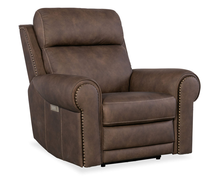 SS - Duncan Power Recliner With Power Headrest & Lumbar - Dark Brown