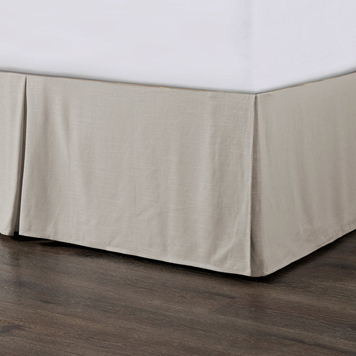 Hera - Queen Washed Linen Tailored Bed Skirt - Light Tan