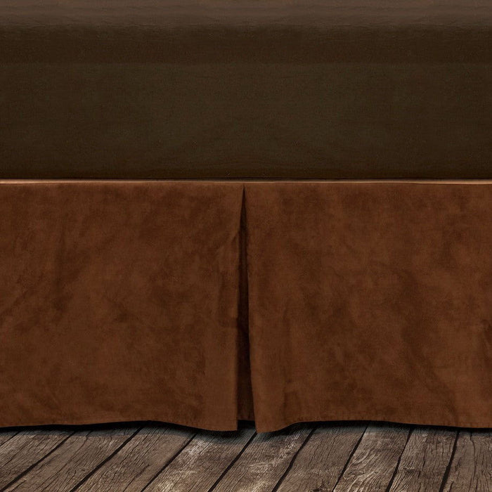 Copper Suede - Full Faux Suede Bed Skirt - Copper