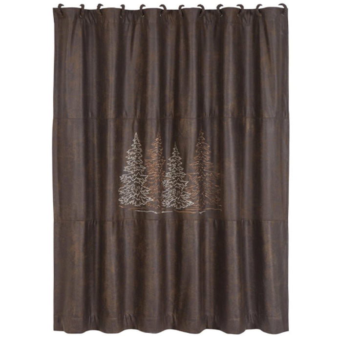 Clearwater Pines - Shower Curtain - Chocolate