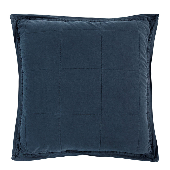 Cotton Canvas - Stonewashed Euro Sham - Denim