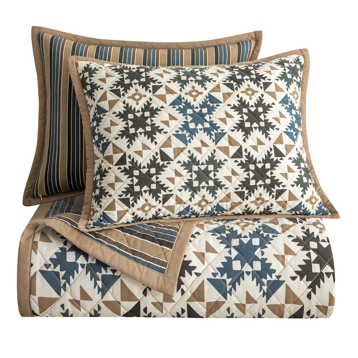 Mosaic - King Reversible Quilt Set (Set of 3) - Multi Color
