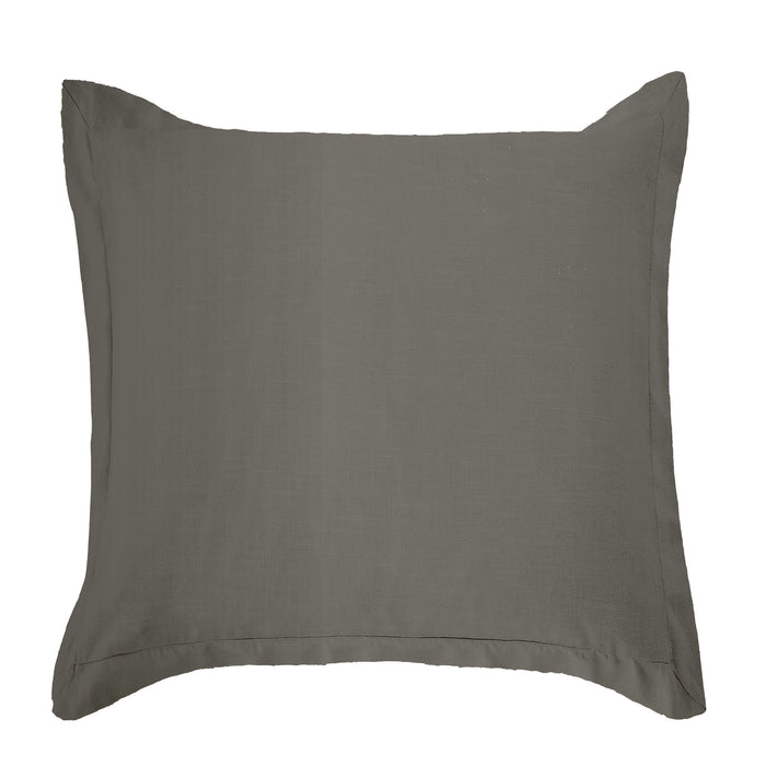 Luna - Washed Linen Tailored Euro Sham - Slate
