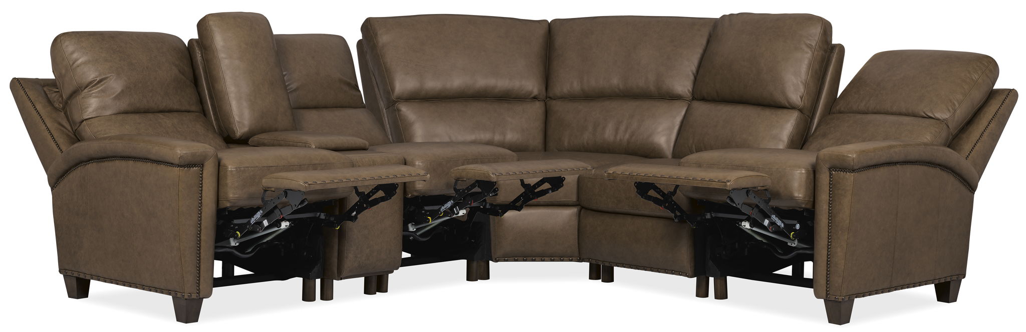 MS - Julian Six-Piece Power Reclining Sectional - Dark Brown
