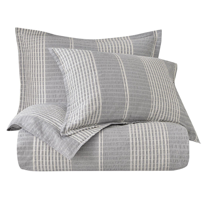 Lane - King Stripe Duvet Cover Set (Set of 3) - Gray