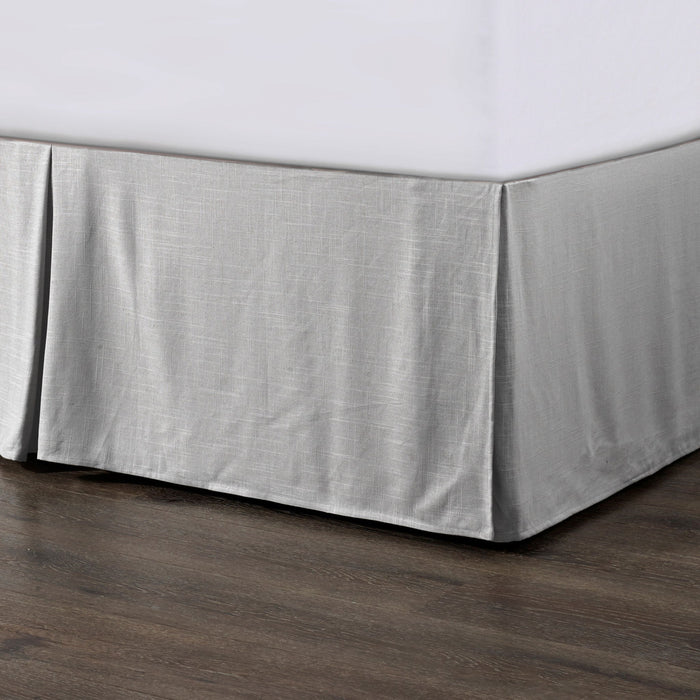Hera - Washed Linen Tailored King Bed Skirt - Light Gray