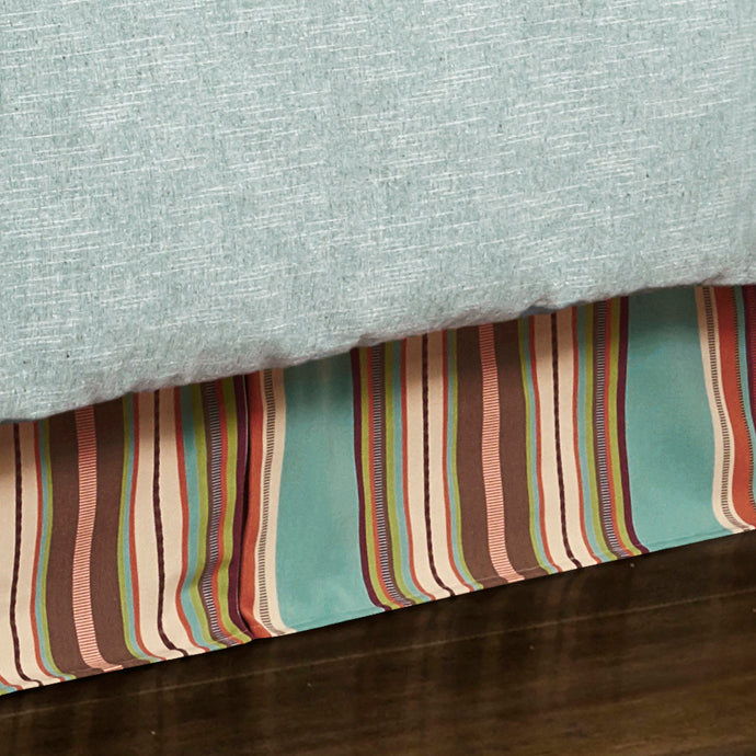 Serape - Twin Bed Skirt - Turquoise / Brown
