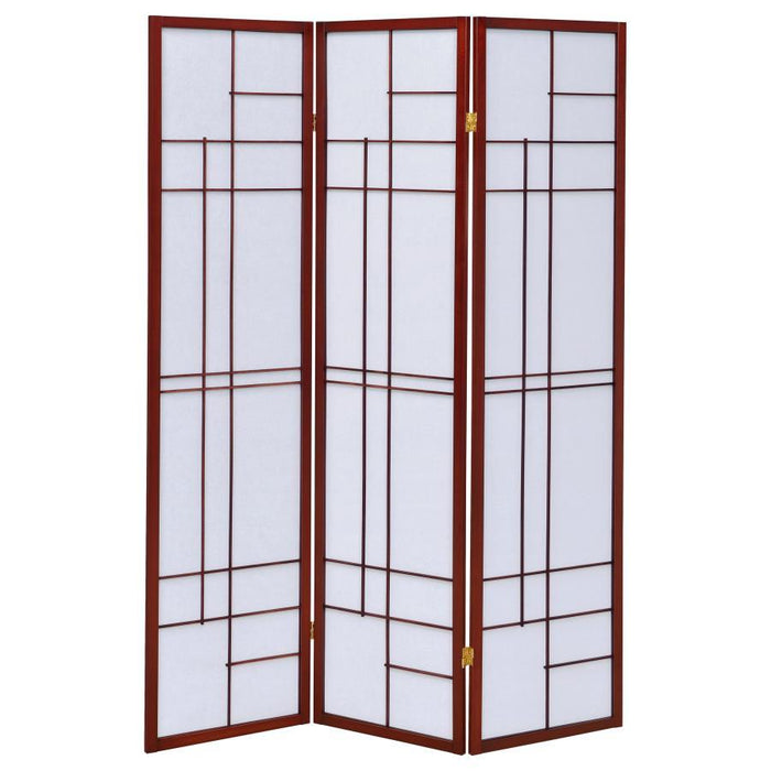 Katerina - 3-Panel Room Divider Folding Shoji Screen - Cherry