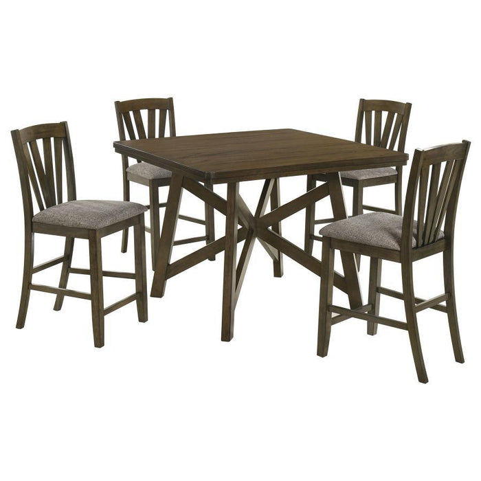Canfield - 5 Piece Counter Height Dining Set - Brown