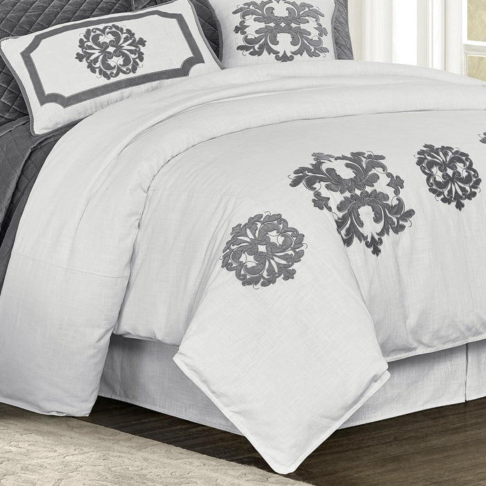 Madison - Queen Linen Duvet Cover - Gray