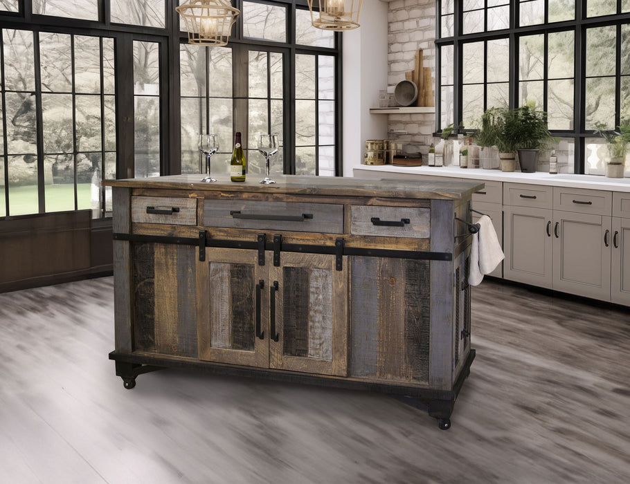 Loft - Kitchen Island - Two Tone Gray / Brown