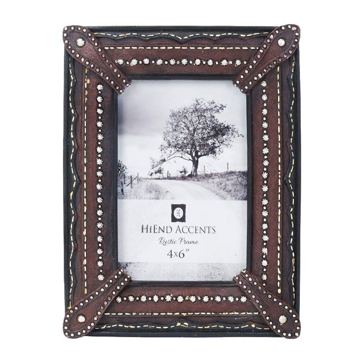 Picture Frame - 4" x 6" Corner Straps With Studding 4 Per Carton - Brown