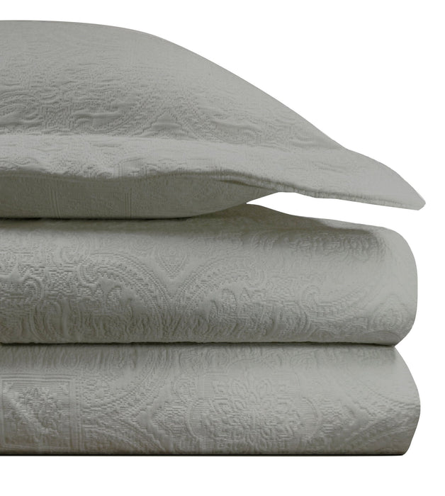 Matelasse - King Duvet Cover Set (Set of 3) - Gray
