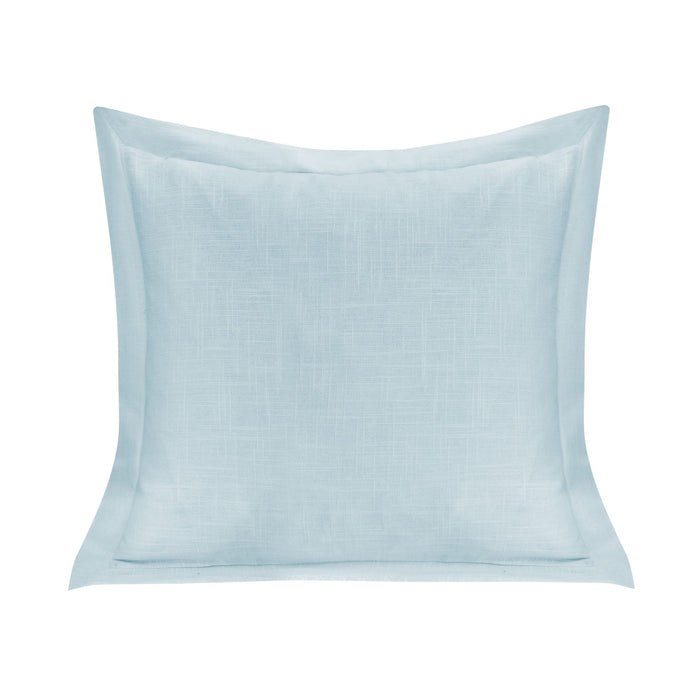 Luna - Single Flanged Washed Linen Pillow - Light Blue