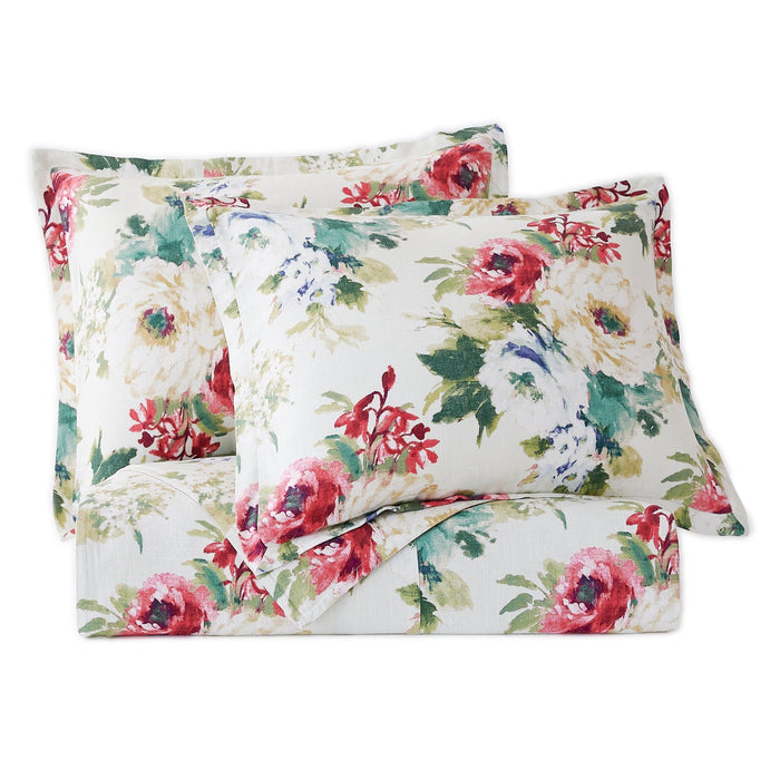 Peony - Queen Washed Linen Comforter Set (Set of 3) - Blossom