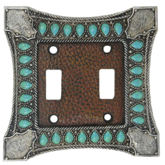 Turquoise Switch Plate - 5.5" x 4.75" Double Wall Switch Plate 4 Per Carton - Turquoise