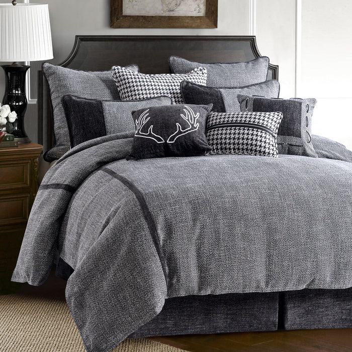 Hamilton - King Tweed Comforter Set (Set of 4) - Gray