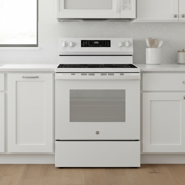 GE® 30" Free-Standing Electric Convection Range with No Preheat Air Fry and EasyWash™ Oven Tray
