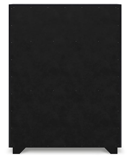 Londer California King Panel Bed with Mirrored Dresser, Chest and Nightstand