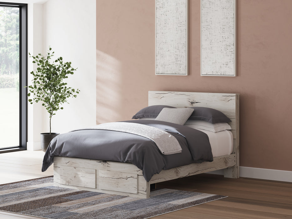 Lawroy Queen Panel Storage Bed with Mirrored Dresser, Chest and Nightstand