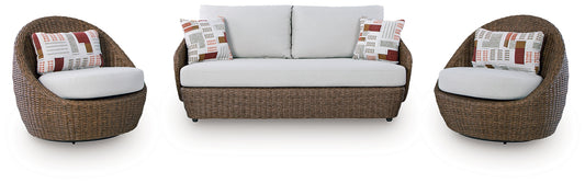 Double Point Love/Swivel Chairs Set (3/CN)