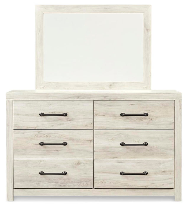 Cambeck Full Panel Bed with Mirrored Dresser