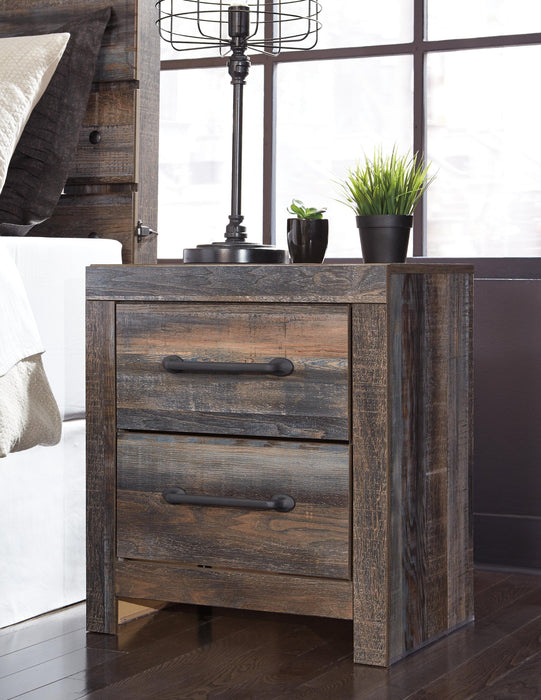 Drystan Queen Bookcase Bed with 2 Storage Drawers, Dresser, Mirror, Chest and Nightstand
