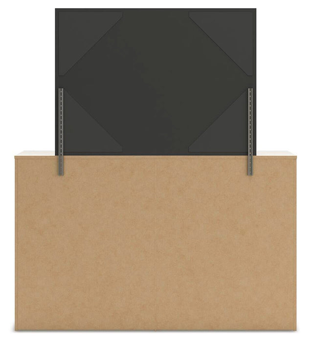 Lawroy Queen Panel Bed with Storage, Dresser, Mirror and Nightstand