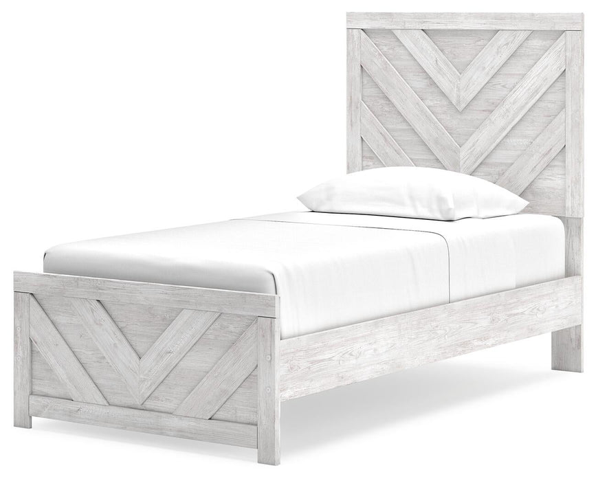 Cayboni Twin Panel Bed, Dresser, Mirror, Chest and Nightstand