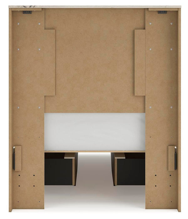 Lawroy Twin Panel Bed with Storage, Dresser, Mirror and Nightstand