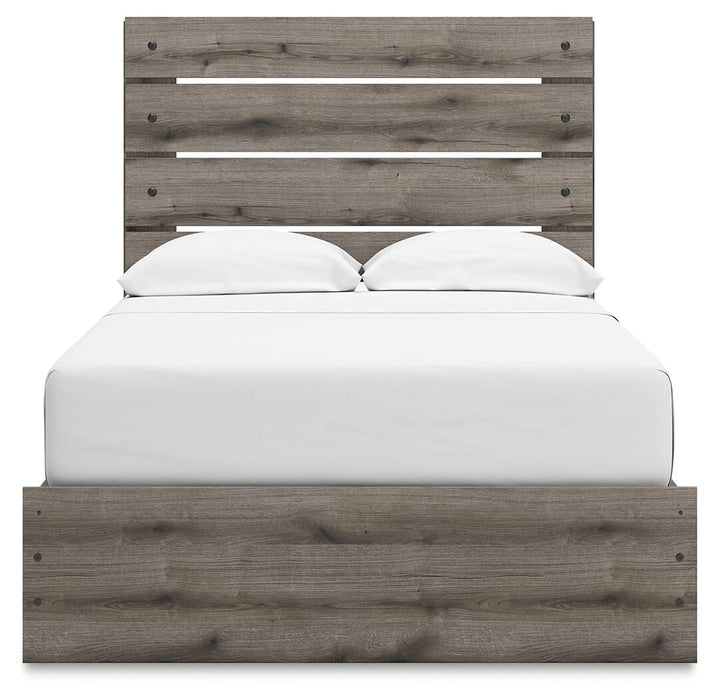 Graystorm Full Panel Bed with Storage, Dresser, Mirror, Chest and Nightstand
