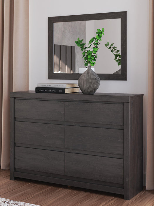 Fraluna Queen Panel Storage Bed, Dresser, Mirror and Nightstand