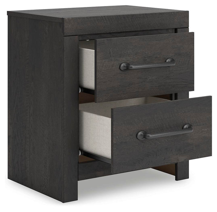 Hollivern King Panel Bed, Dresser, Mirror, Chest and Nightstand