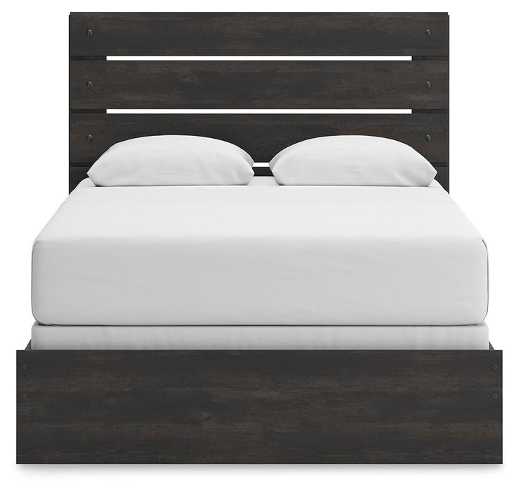 Hollivern Queen Panel Bed, Dresser, Mirror, Chest and Nightstand