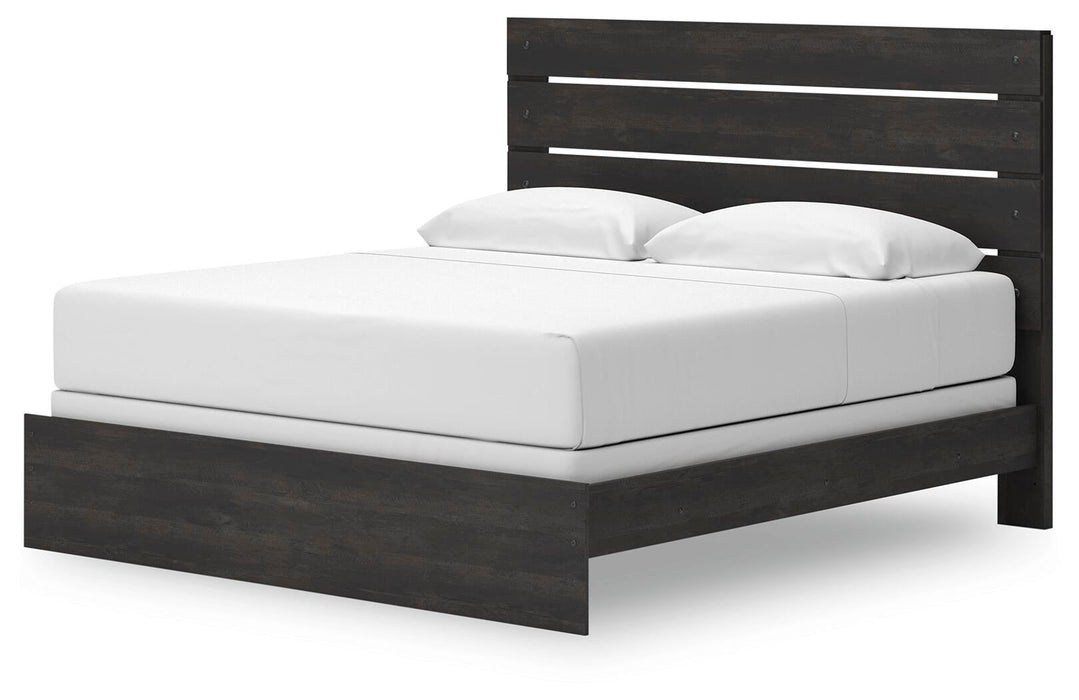 Hollivern King Panel Bed, Dresser, Mirror and Nightstand