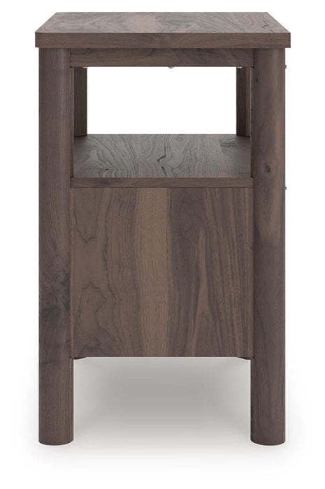 Cadmori Queen Upholstered Panel Bed, Dresser, Mirror and Nightstand