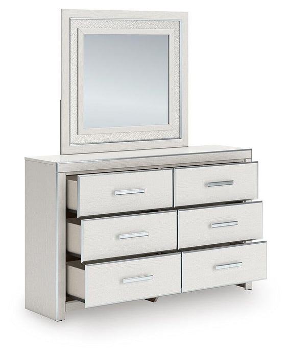 Zuraleus California King Upholstered Bed, Dresser and Mirror