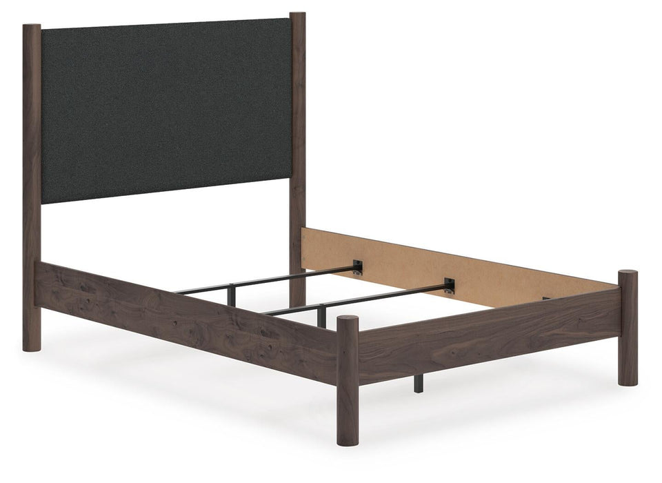 Pamytta Full Upholstered Panel Bed, Dresser and Mirror