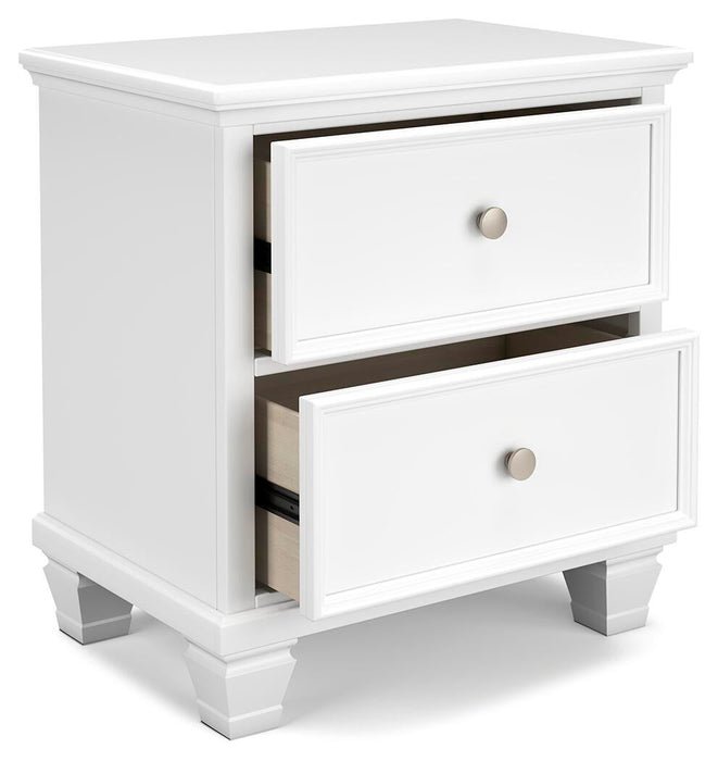 Fortman California King Panel Storage Bed, Dresser, Mirror and Nightstand