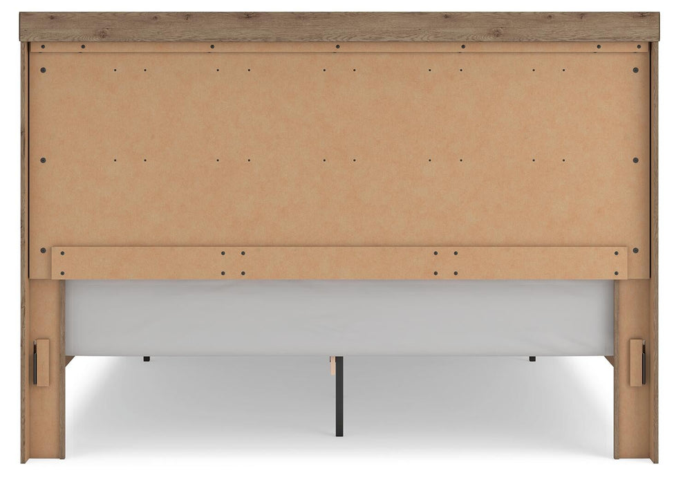 Garistyn King Panel Storage Bed. Dresser, Mirror and Nightstand