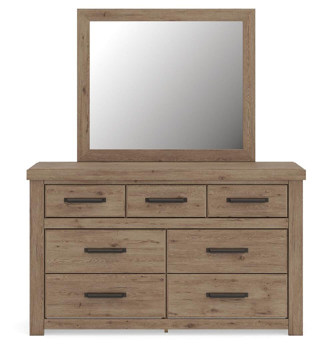 Garistyn King Panel Storage Bed, Dresser, Mirror, Chest and Nightstand